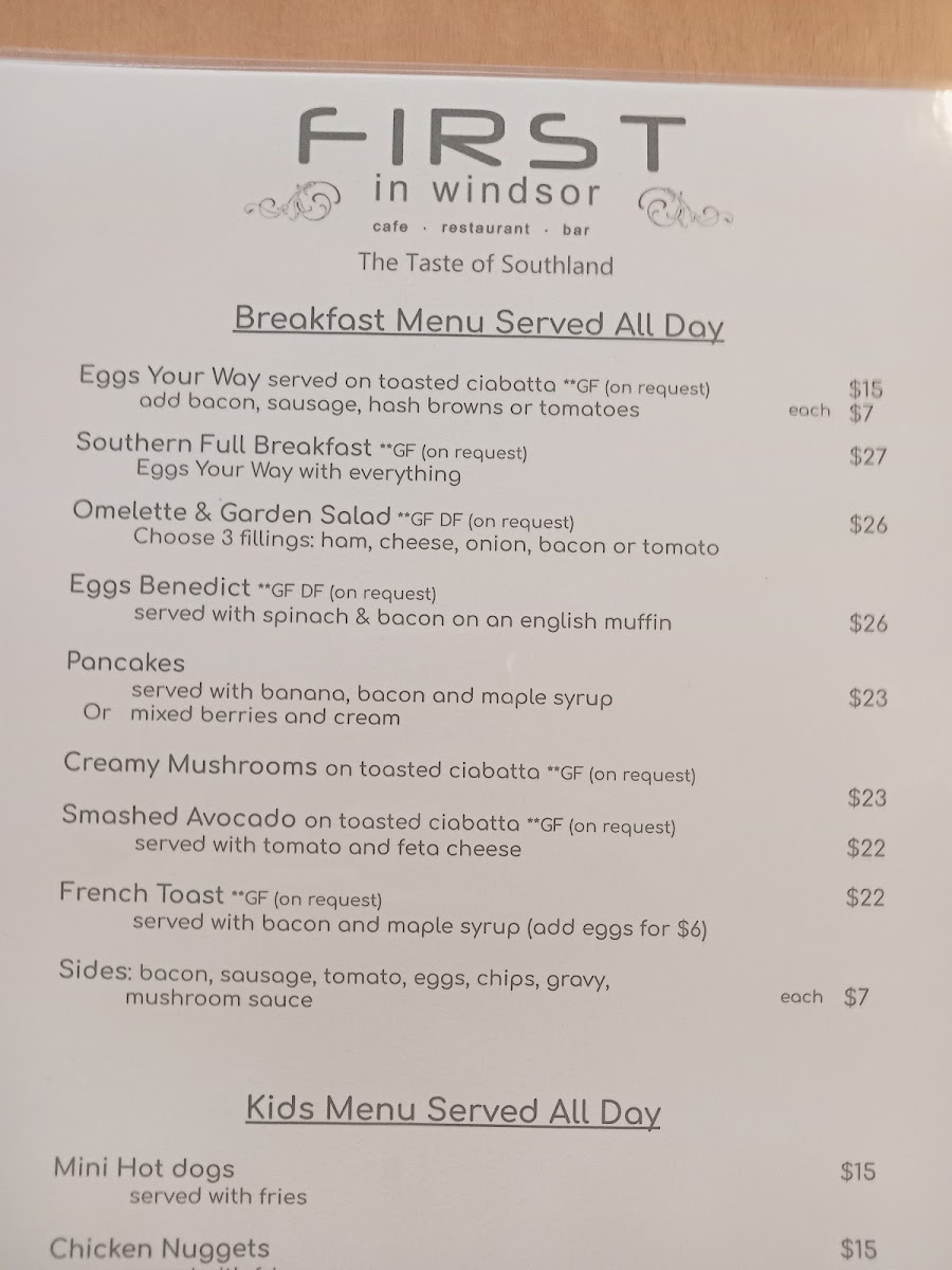 Menu First In Windsor-1