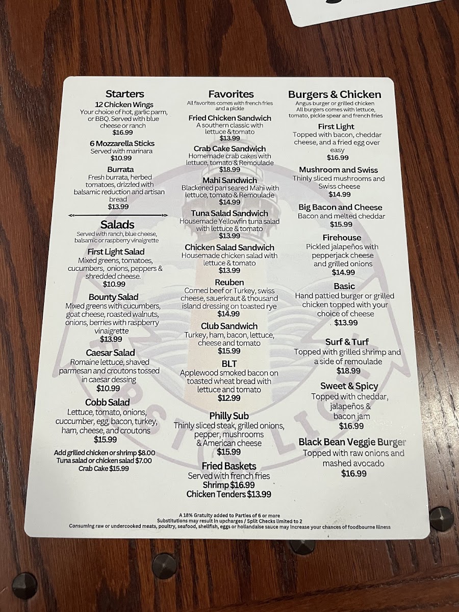 Menu First Light-8