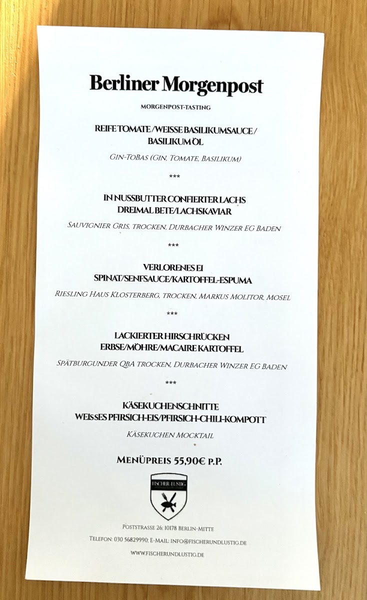 Menu Fischer & Lustig-6