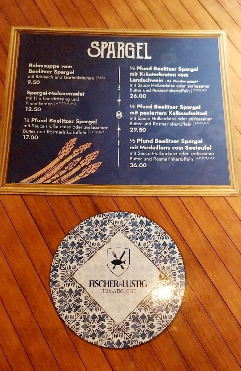 Menu Fischer & Lustig-7