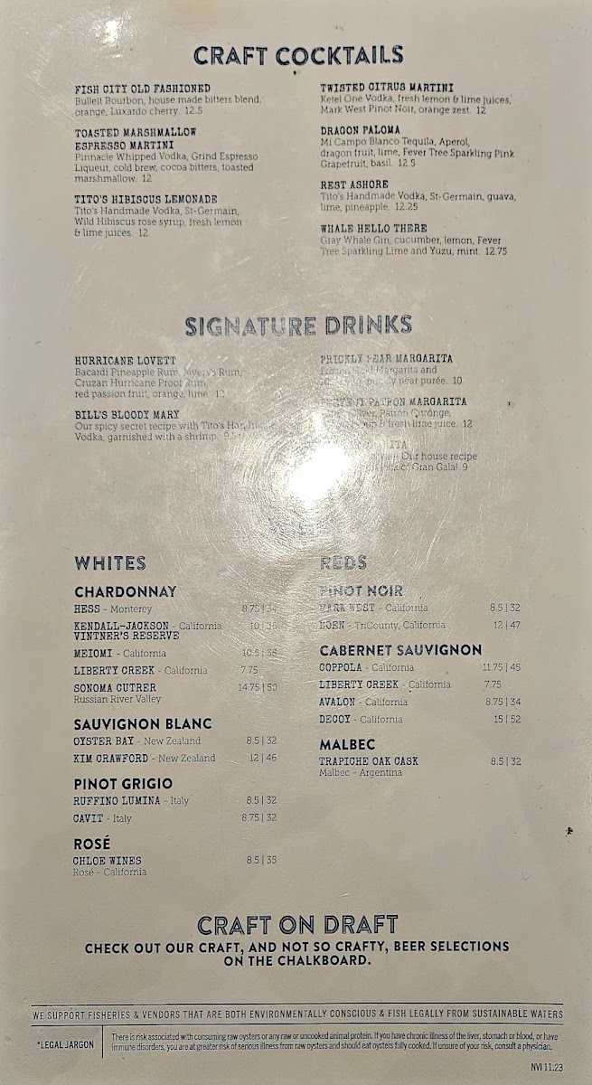 Menu Fish City Grill - Northwoods-7