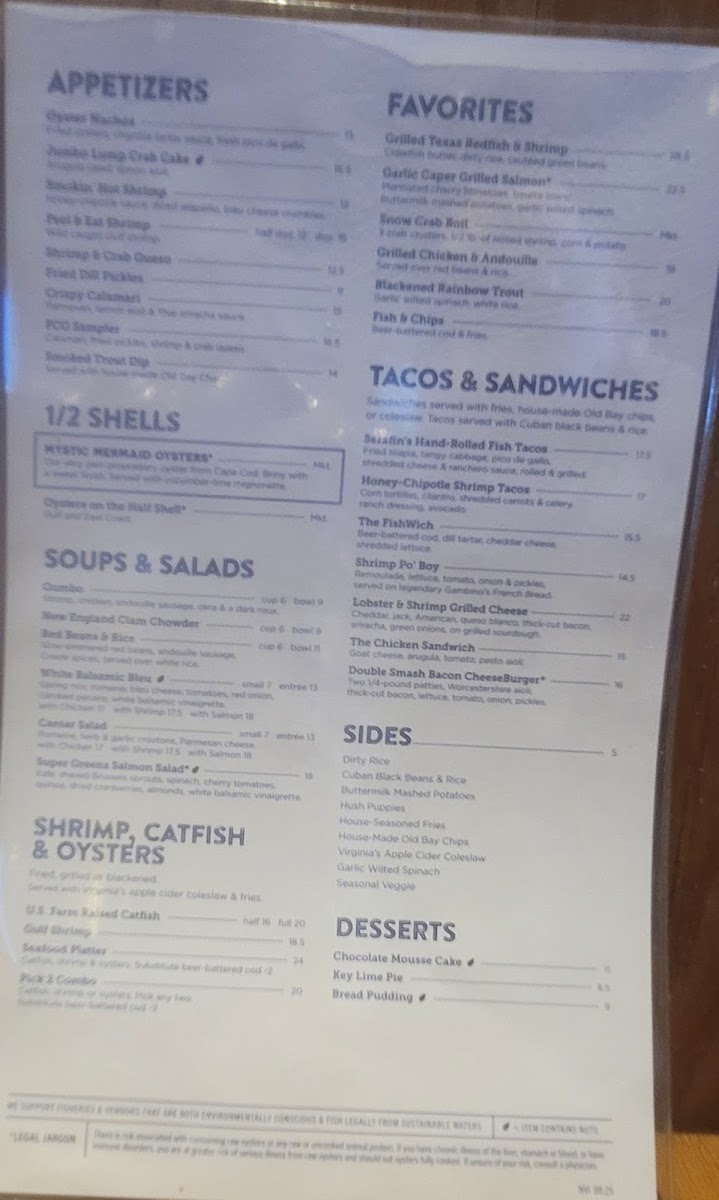 Menu Fish City Grill - Northwoods-9