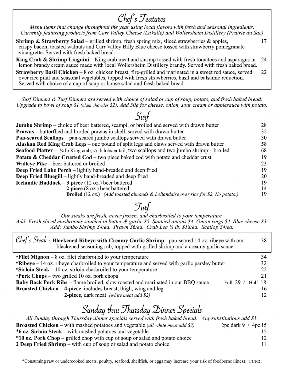 Menu Fish Tales Restaurant-1