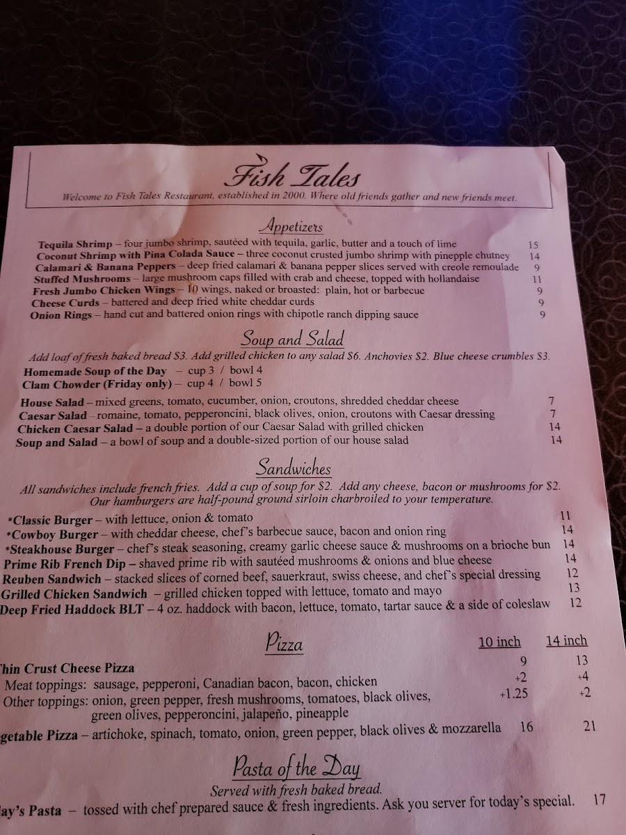 Menu Fish Tales Restaurant-10