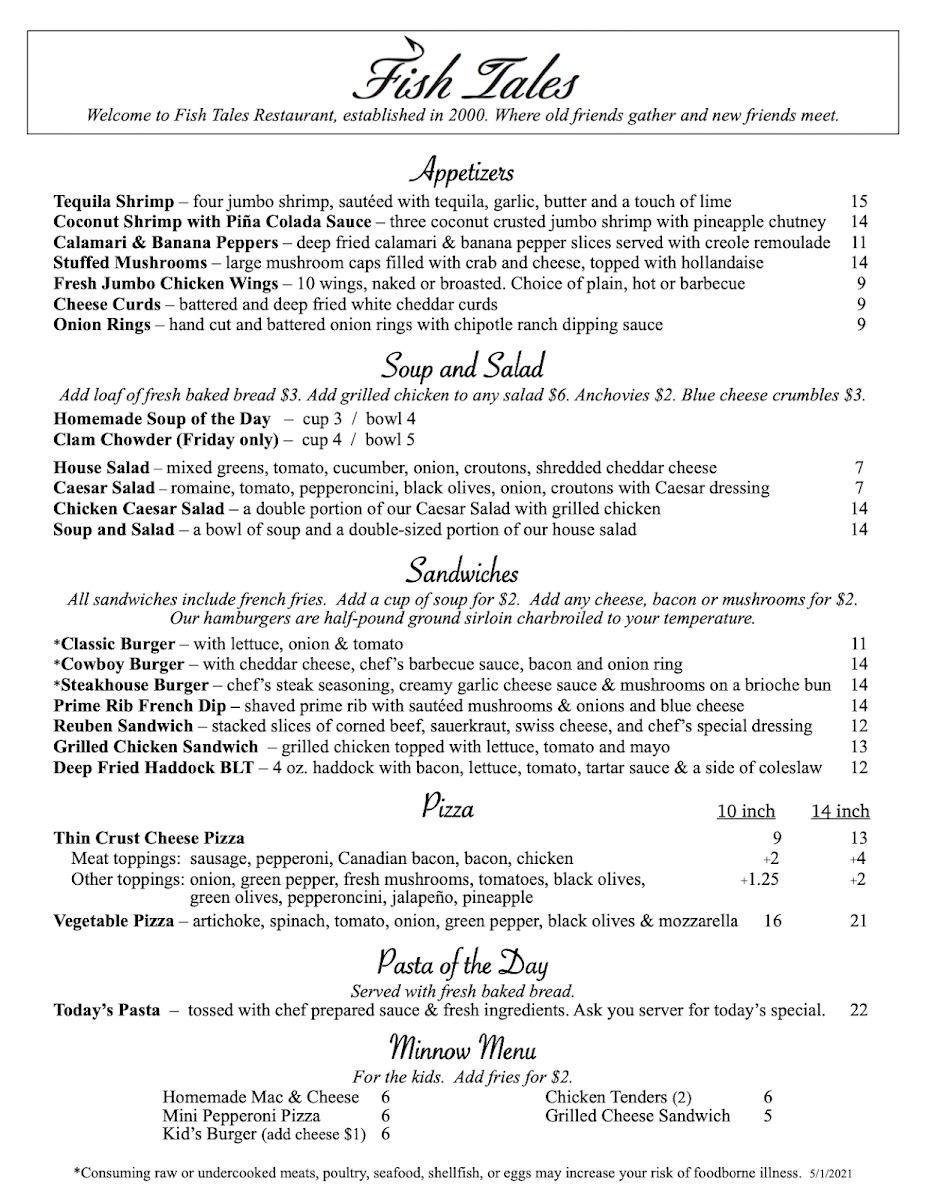 Menu Fish Tales Restaurant-2