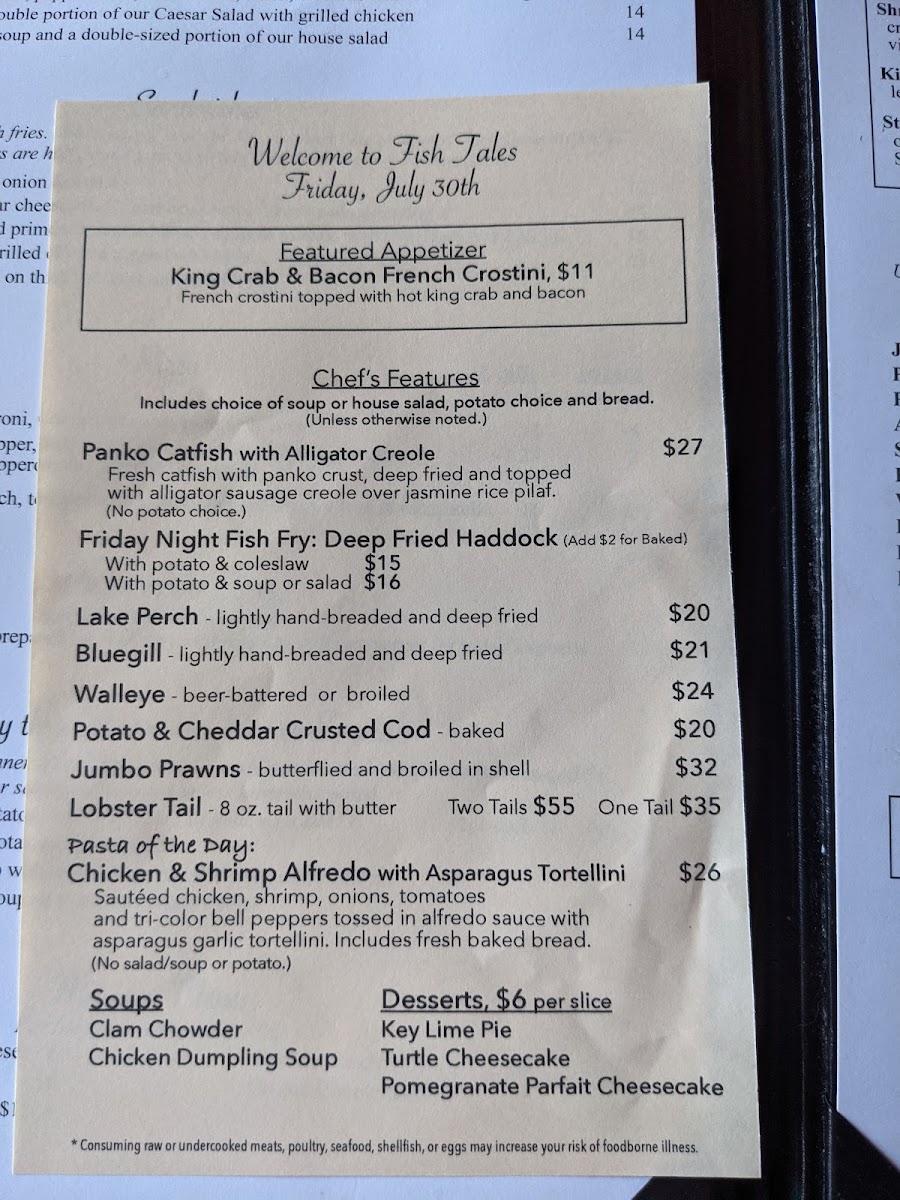 Menu Fish Tales Restaurant-7