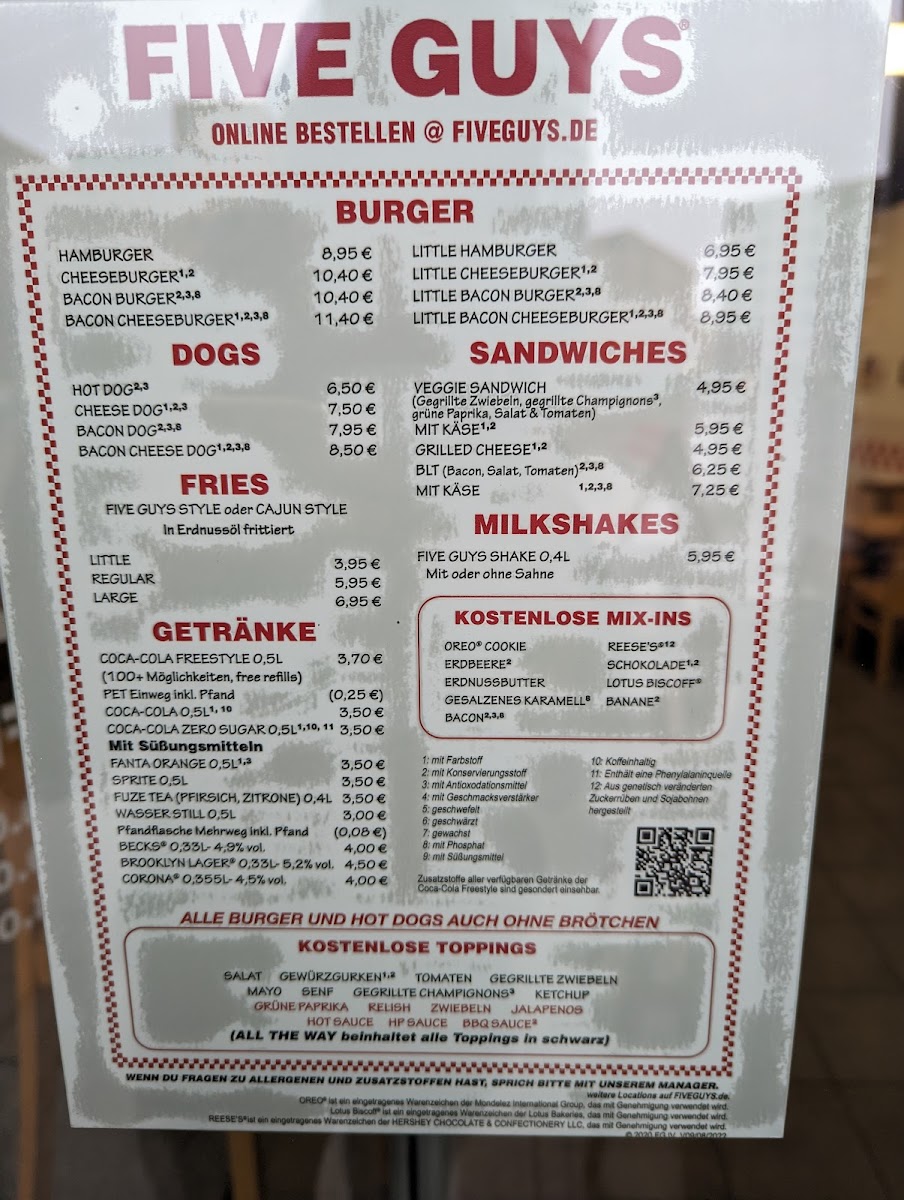 Menu Five Guys Burgers And Fries Berlin Potsdamer Platz-1
