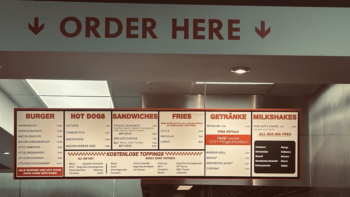 Menu Five Guys Burgers And Fries Berlin Potsdamer Platz-7