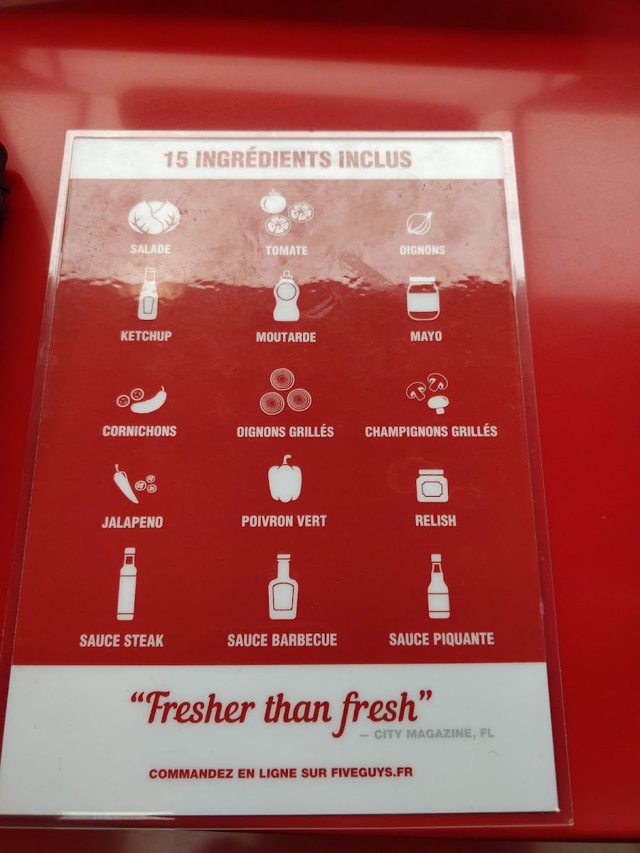 Menu Five Guys Burgers And Fries Gare Du Nord-3
