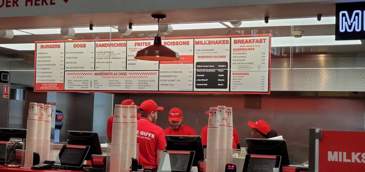 Menu Five Guys Burgers And Fries Gare Du Nord-6