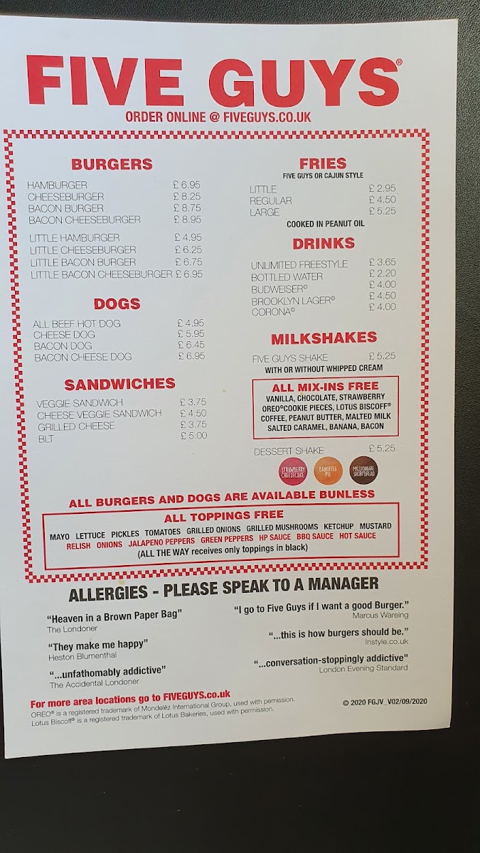 Menu Five Guys Burgers And Fries Glasgow Fort-3