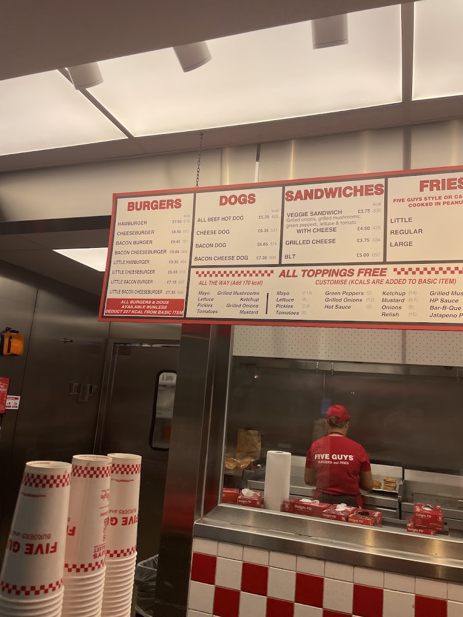 Menu Five Guys Burgers And Fries Trafford Centre-4