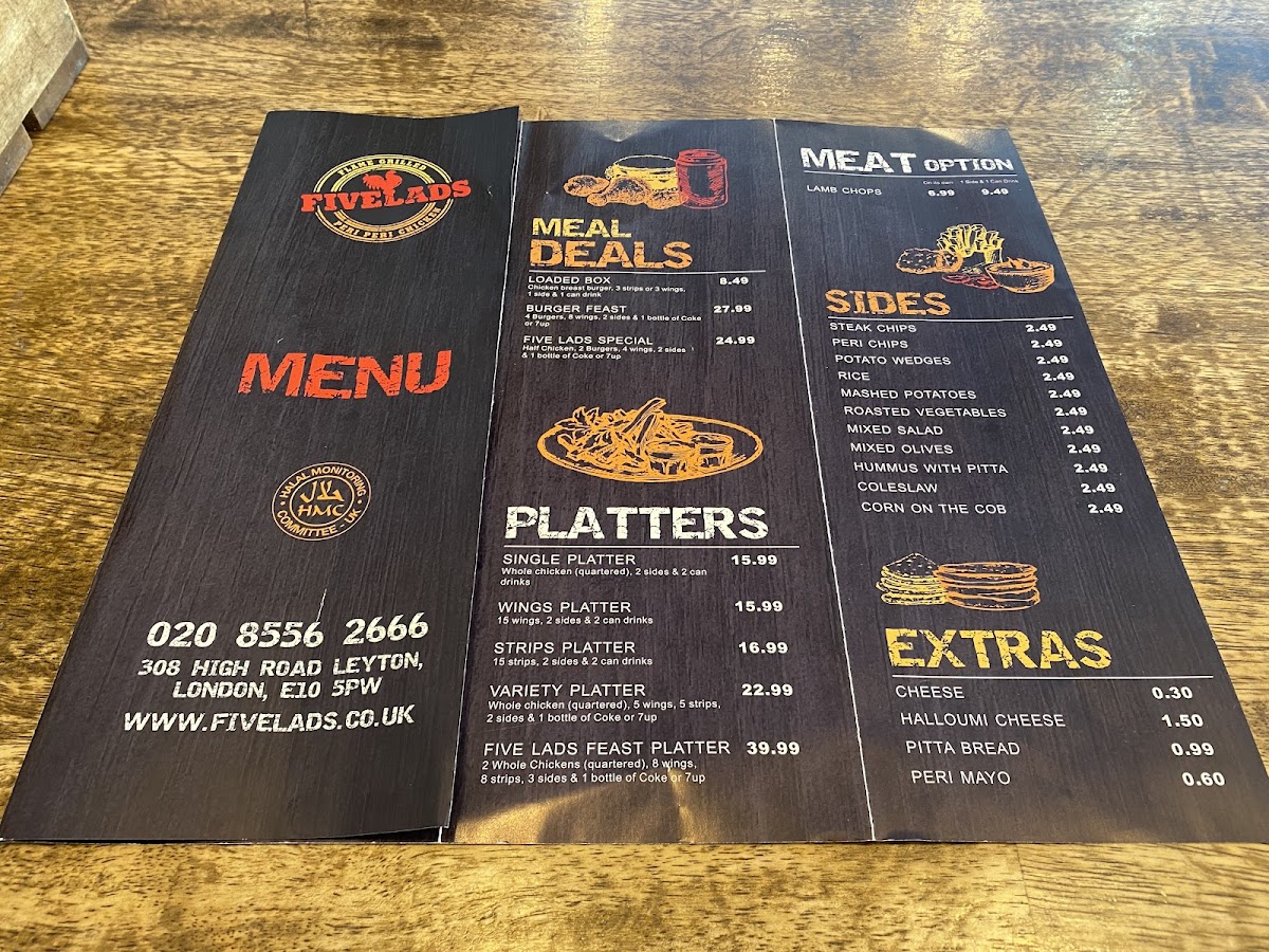 Menu Five Lads-2