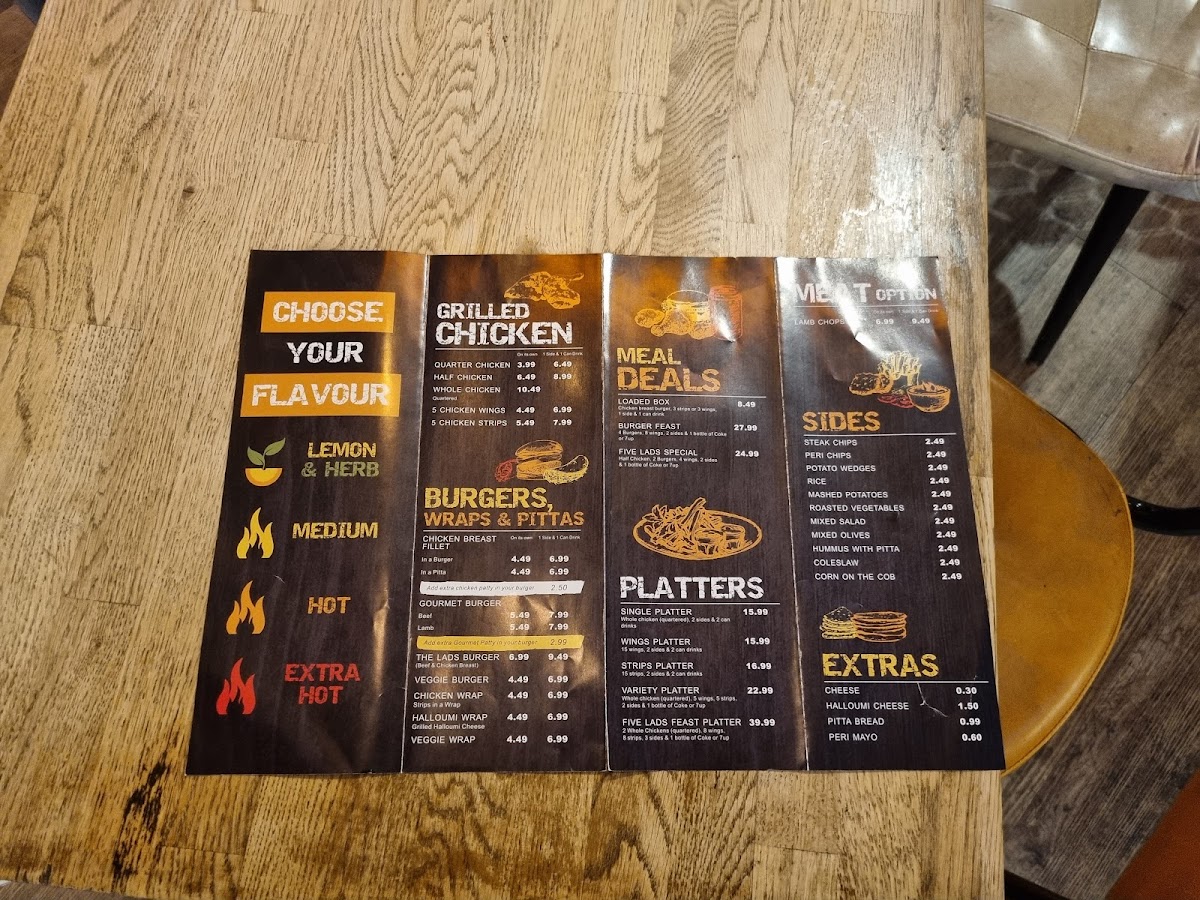 Menu Five Lads-5