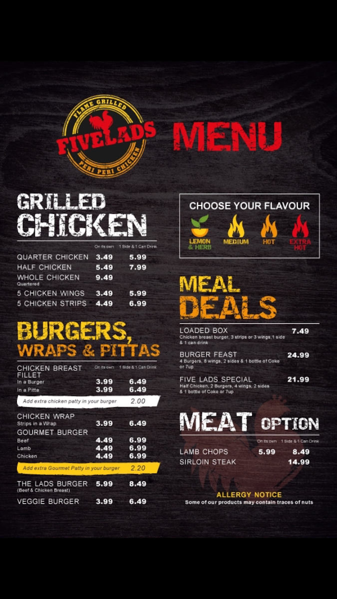 Menu Five Lads-9