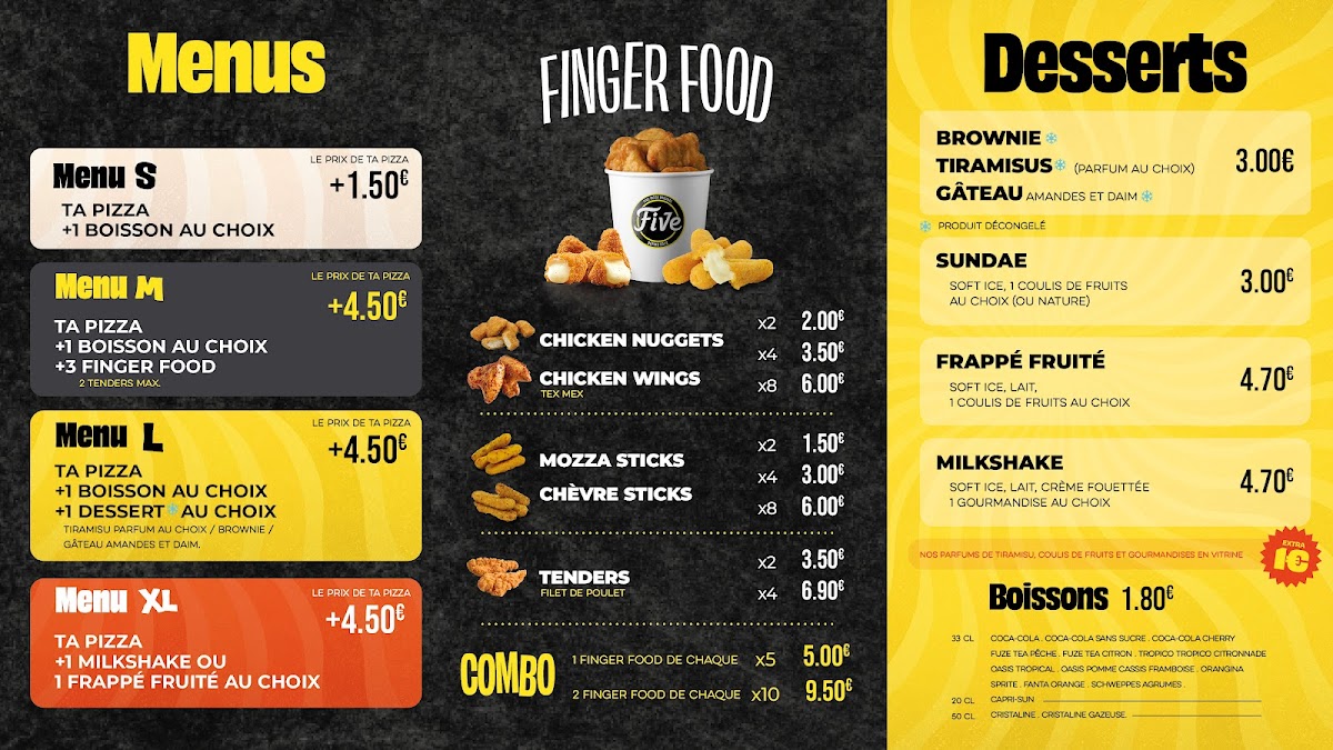 Menu Five Pizza Original - Bobigny-5