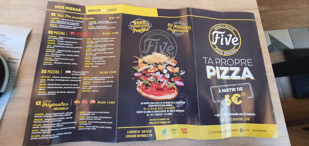 Menu Five Pizza Original - Bobigny-7