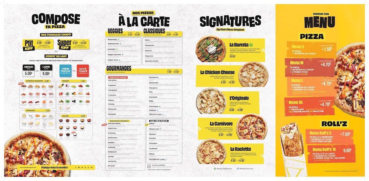 Menu Five Pizza Original - Colombes-2