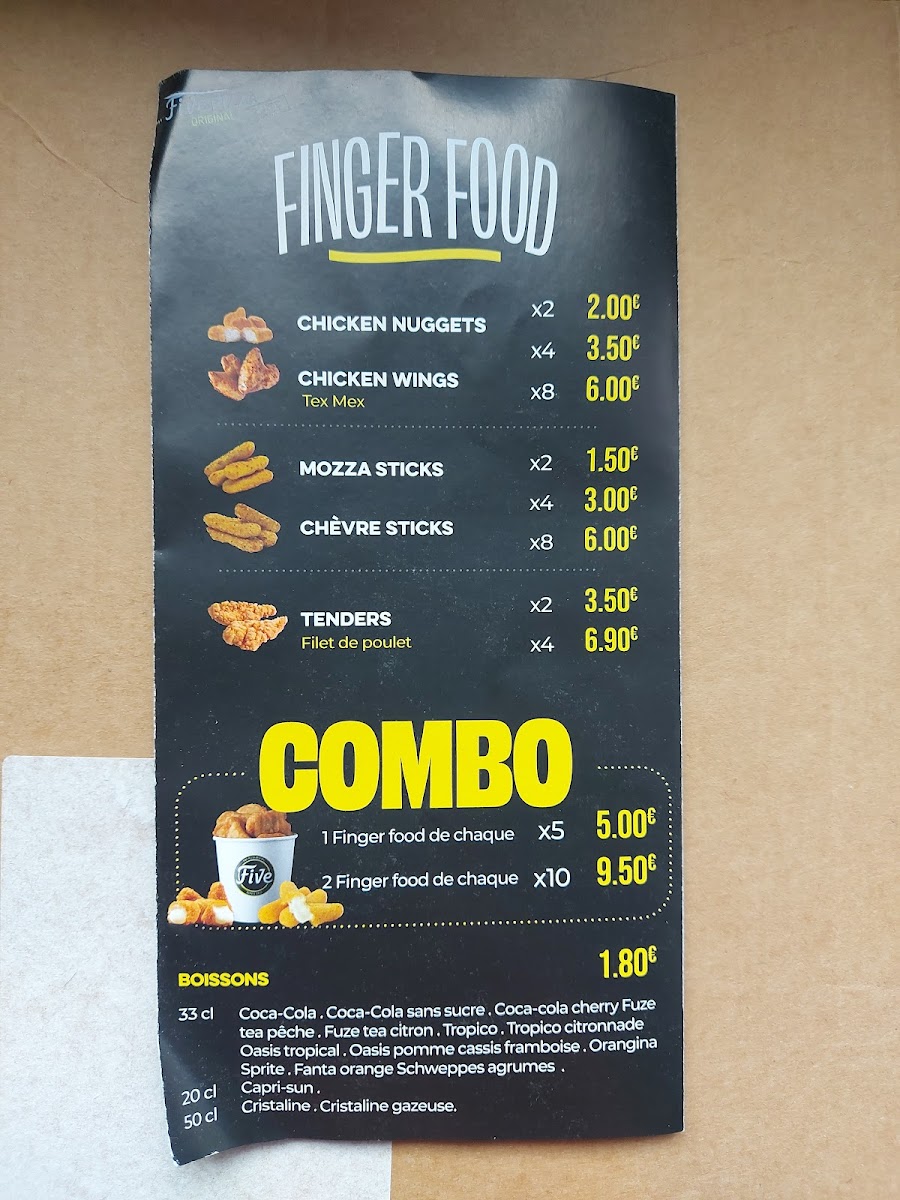 Menu Five Pizza Original - Colombes-7