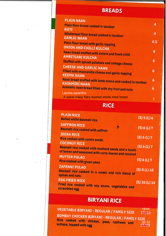Menu Flag Of India Restaurant-3
