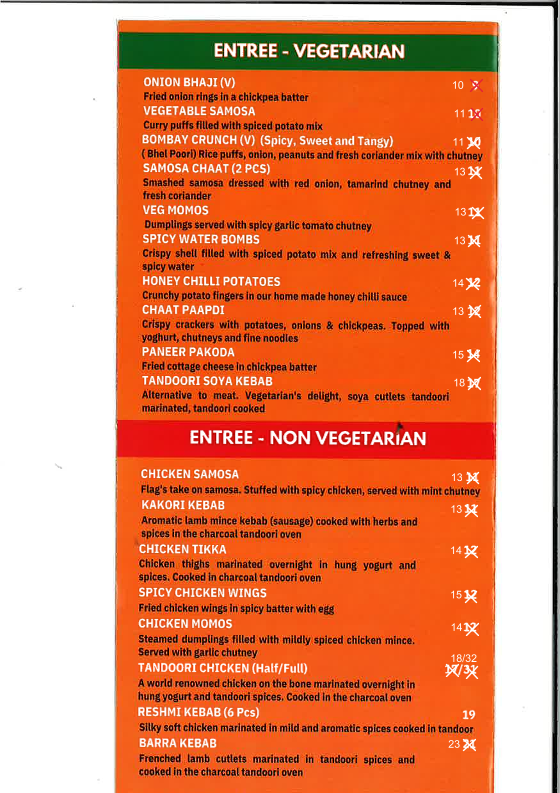 Menu Flag Of India Restaurant-4