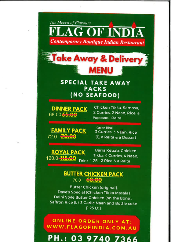 Menu Flag Of India Restaurant-6