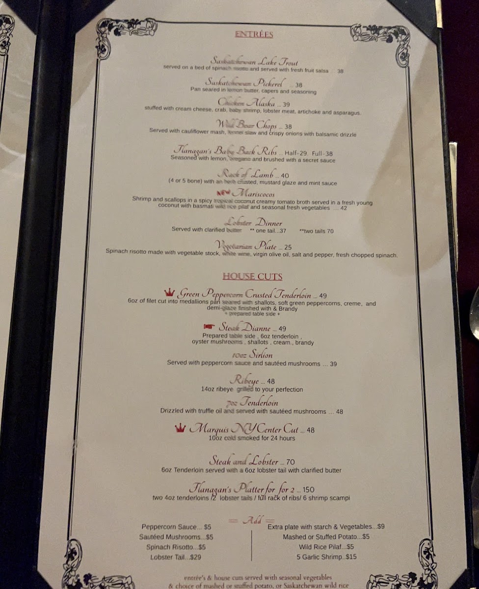 Menu Flanagan's Steakhouse-2