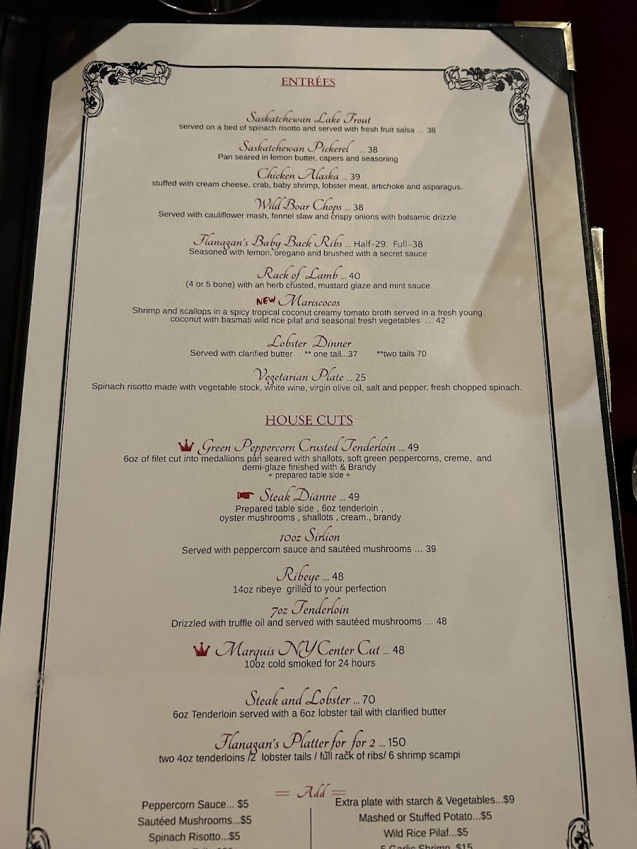 Menu Flanagan's Steakhouse-6