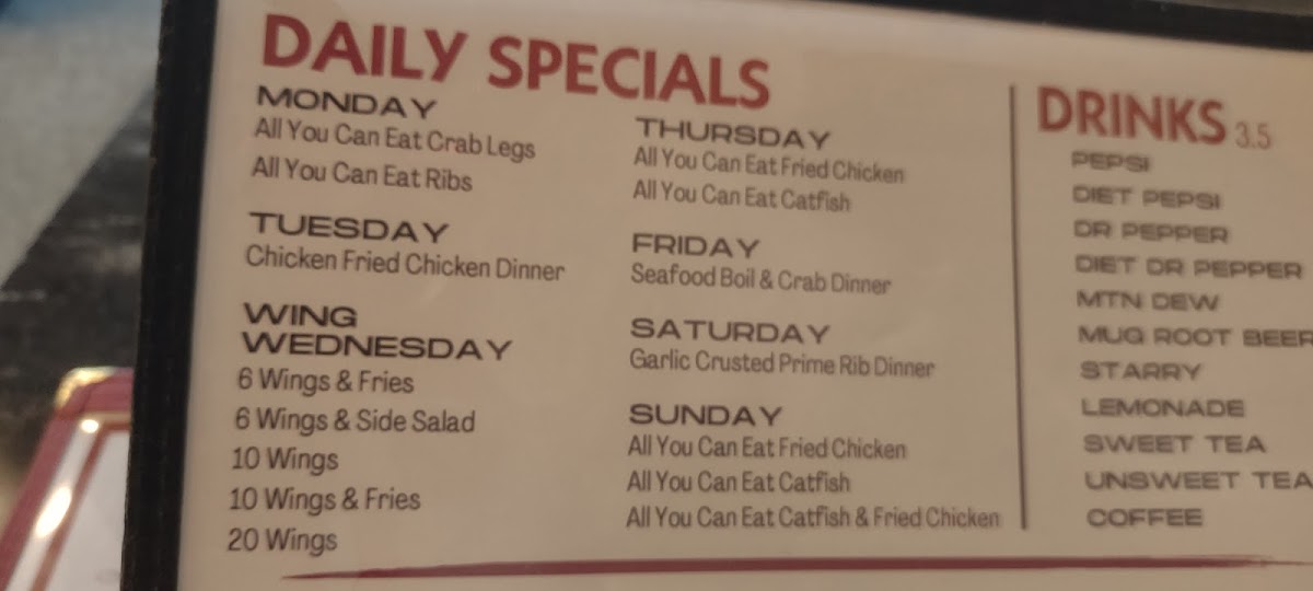 Menu Flat Creek Restaurants Bolivar, Mo-3