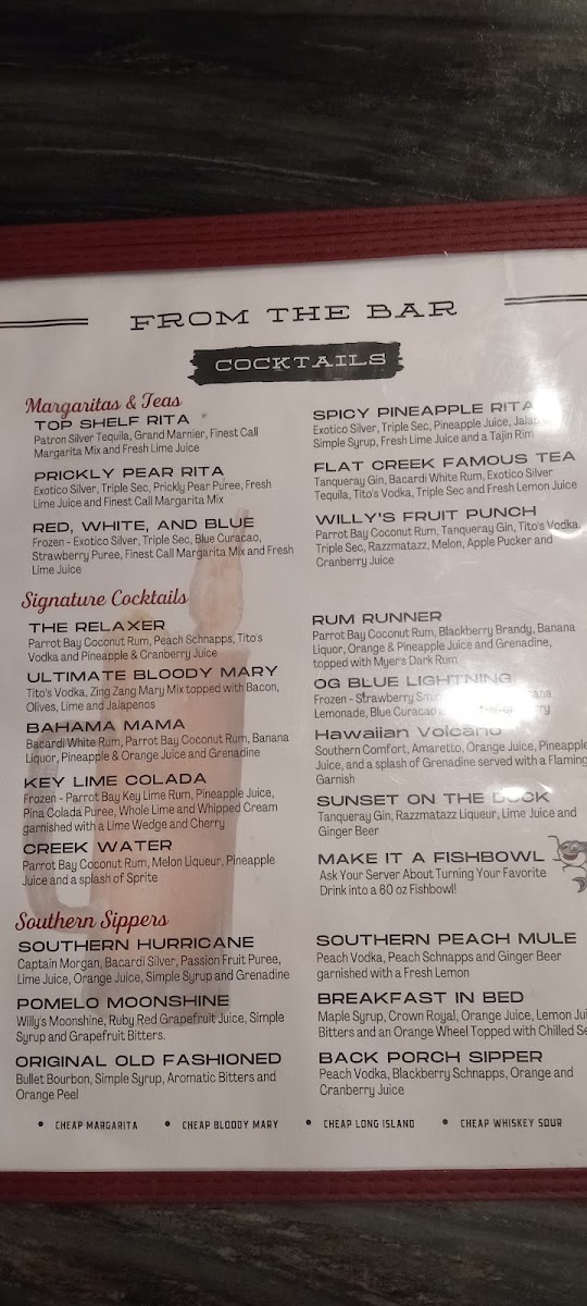 Menu Flat Creek Restaurants Bolivar, Mo-4