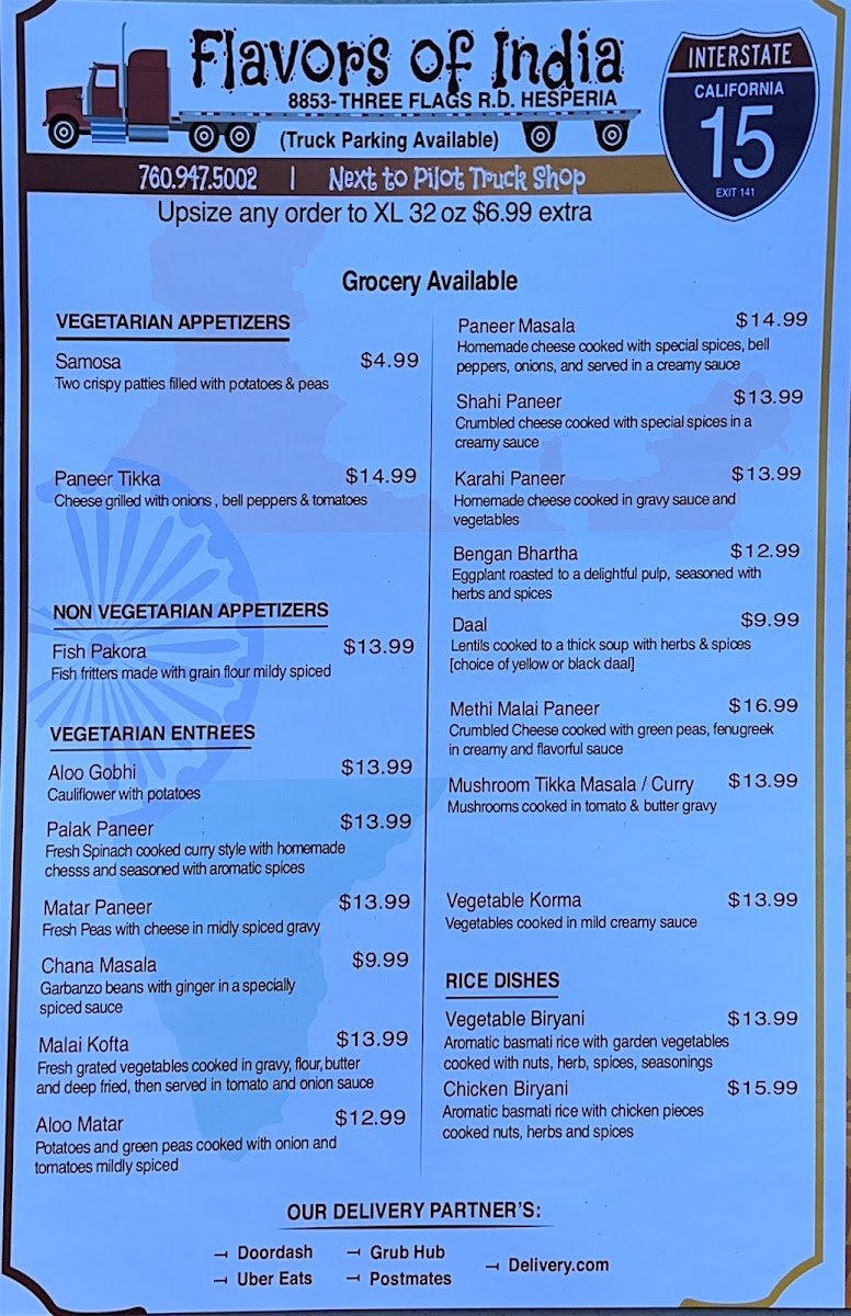 Menu Flavors Of India (24Hrs Monday To Friday) Dhaba-10