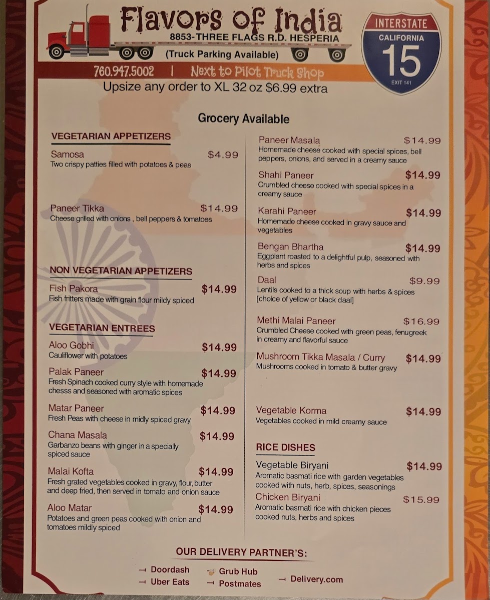 Menu Flavors Of India (24Hrs Monday To Friday) Dhaba-2