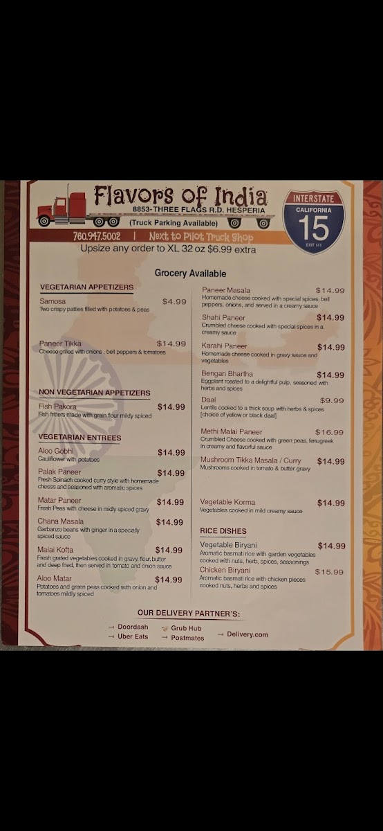 Menu Flavors Of India (24Hrs Monday To Friday) Dhaba-3