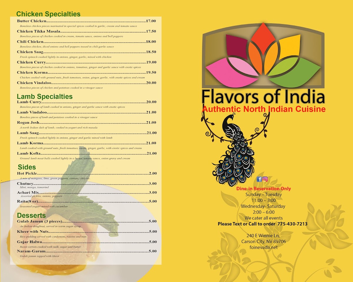 Menu Flavors Of India-2