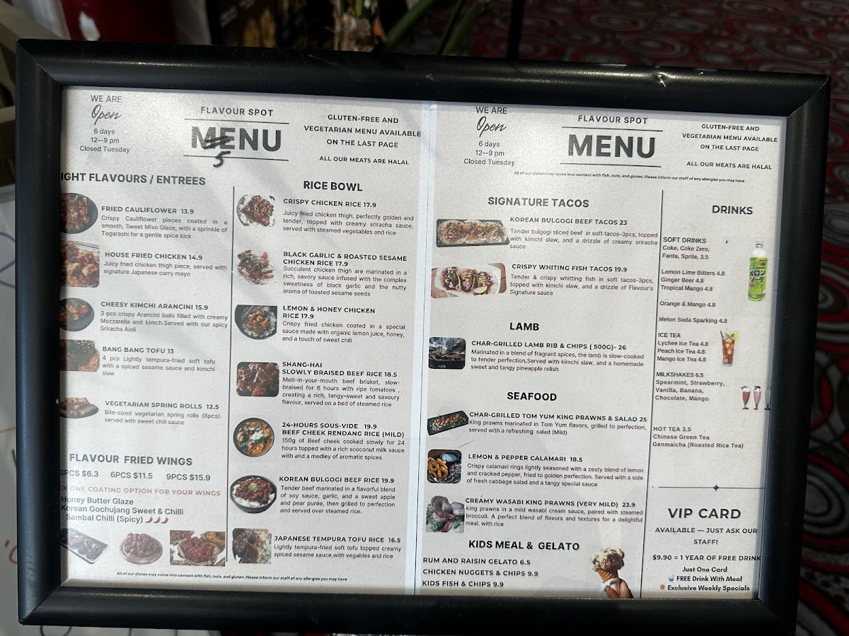 Menu Flavour Spot-5