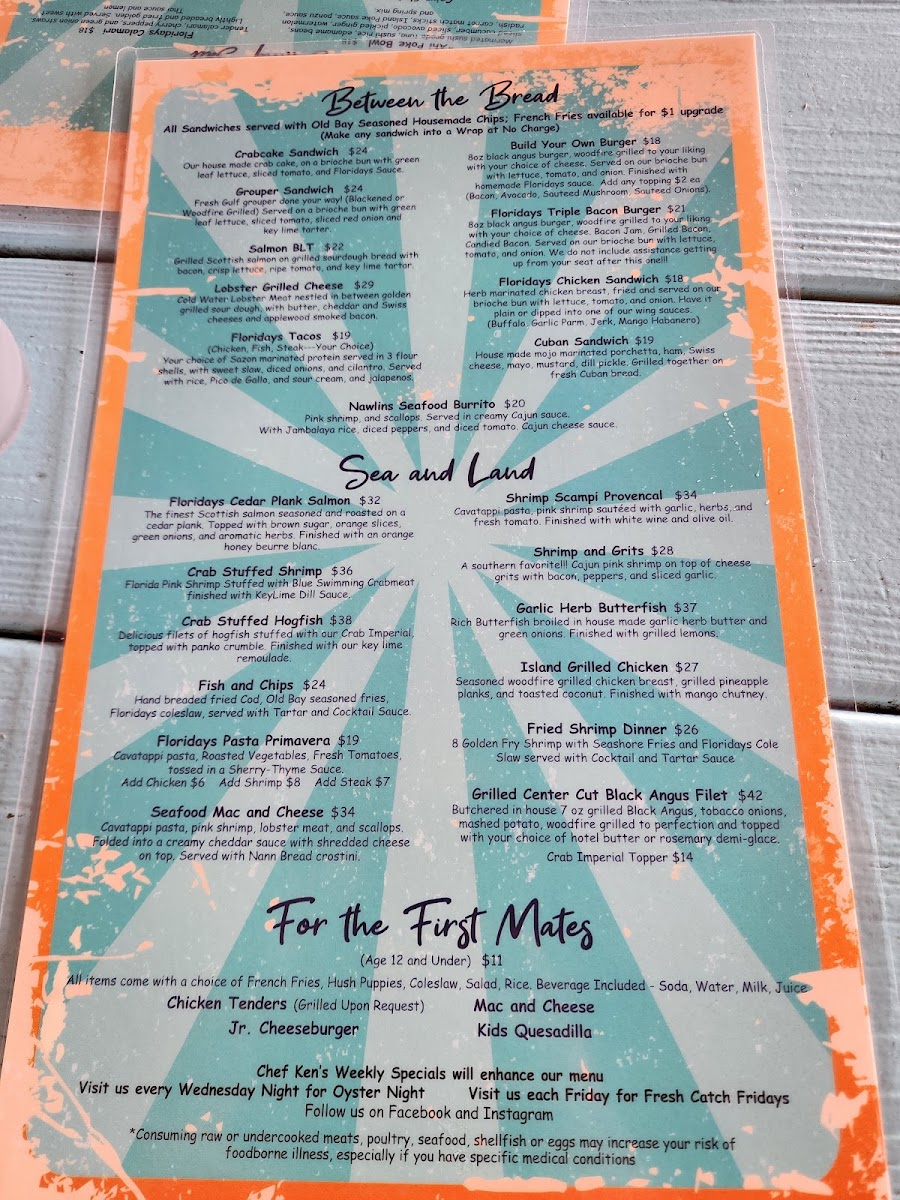 Menu Floridays Woodfire Grill & Bar-2