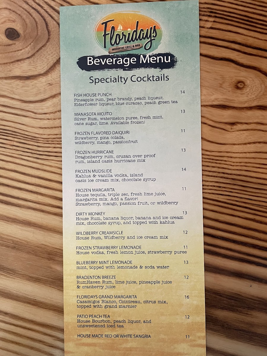 Menu Floridays Woodfire Grill & Bar-4
