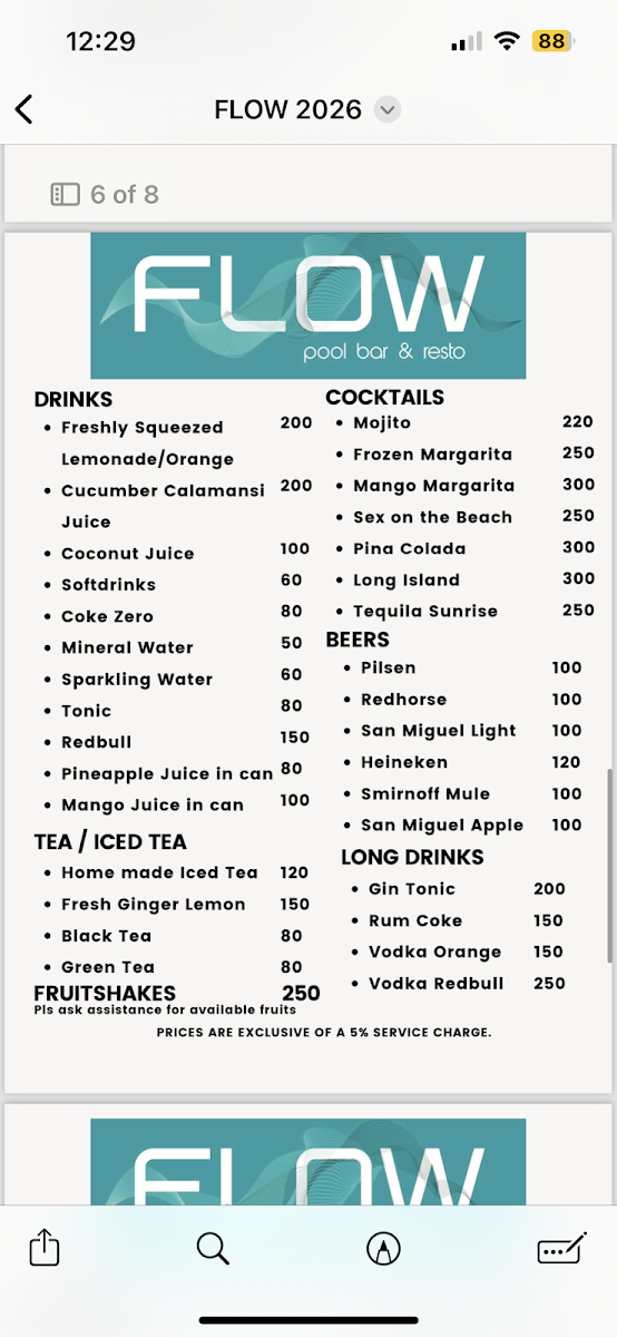 Menu Flow Pool Bar & Resto-1