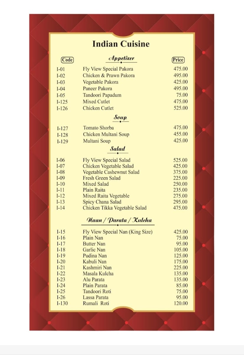 Menu Fly View Restaurant-4