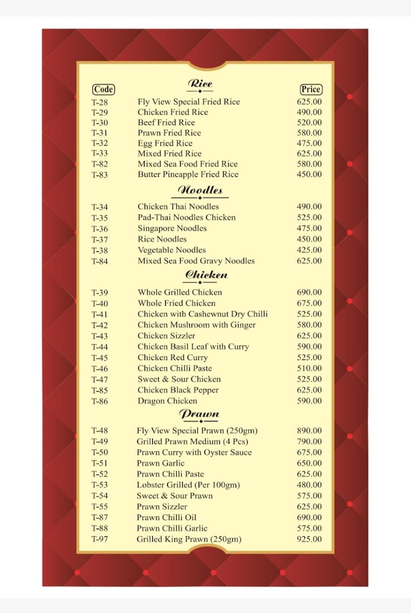 Menu Fly View Restaurant-9
