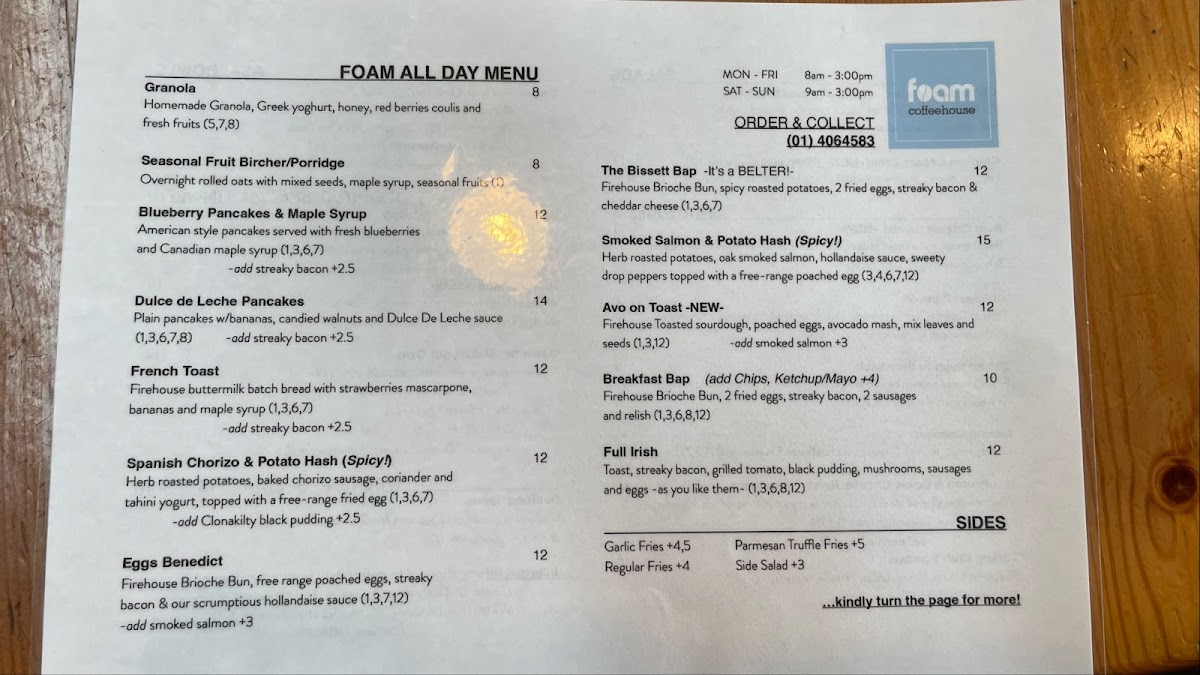 Menu Foam Coffeehouse-1