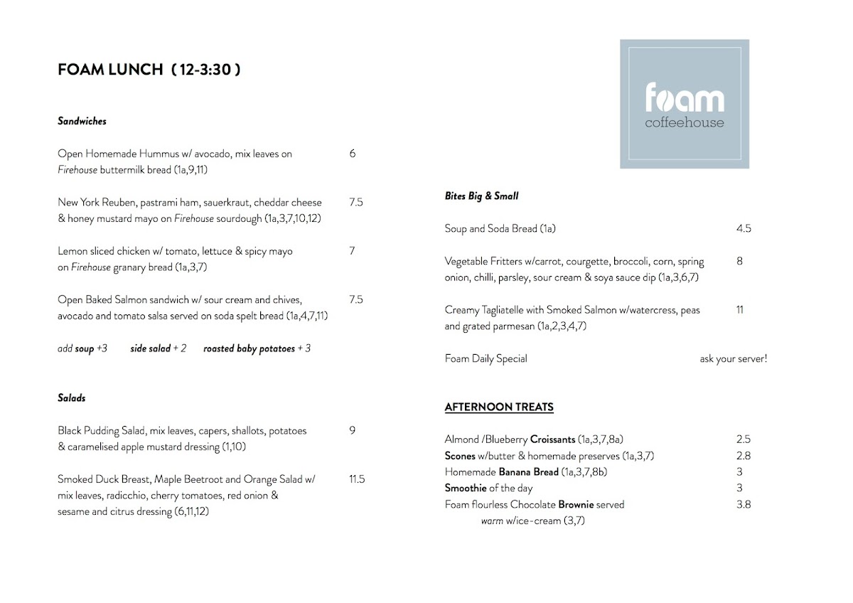 Menu Foam Coffeehouse-8