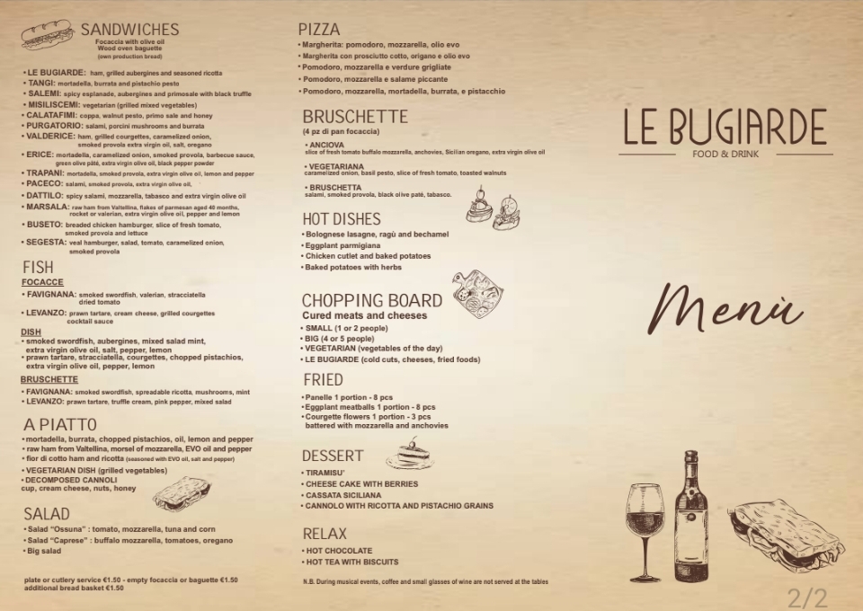 Menu Focacceria & Mix Bar Le Bugiarde-2