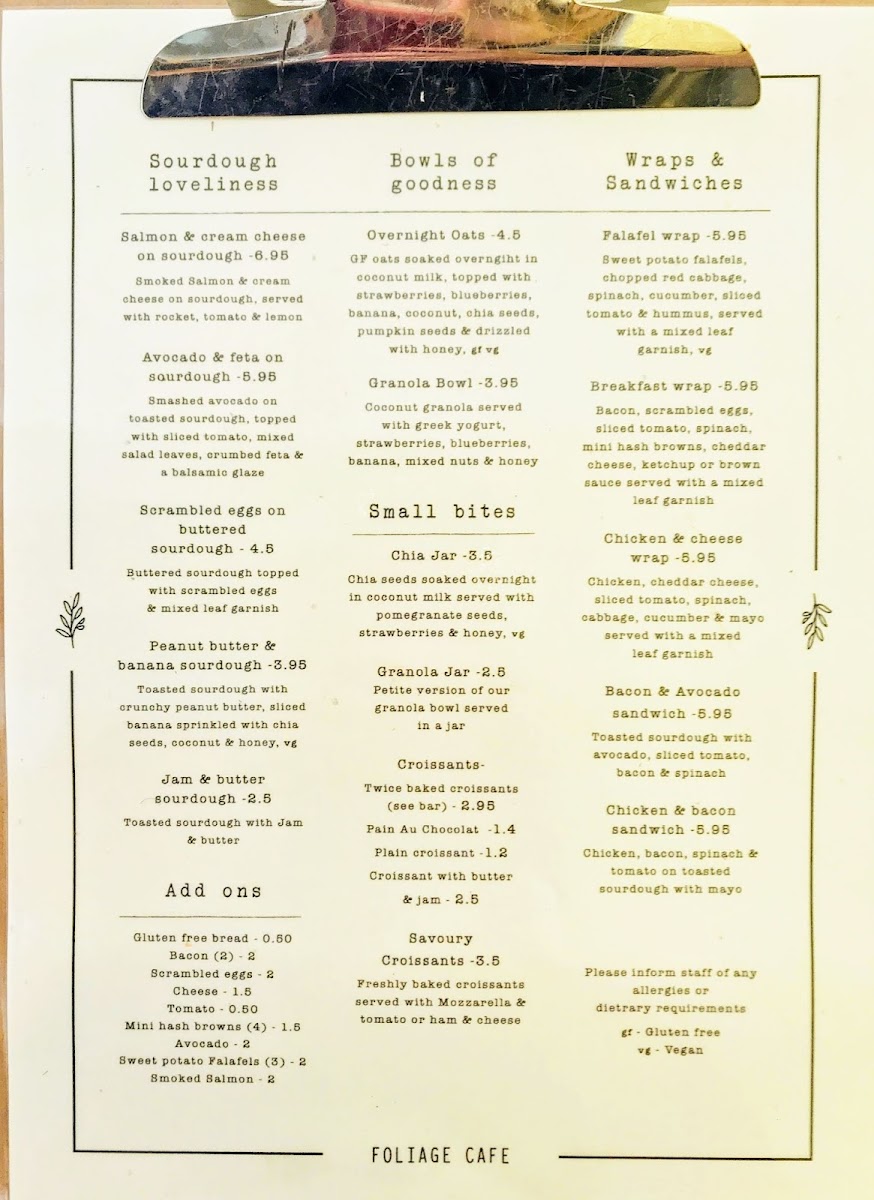 Menu Foliage Cafe-10