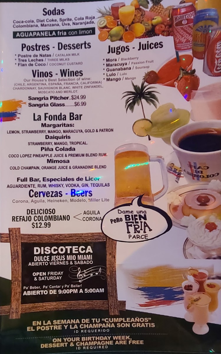 Menu Fonda Dulce Jesus Mio Miami-5