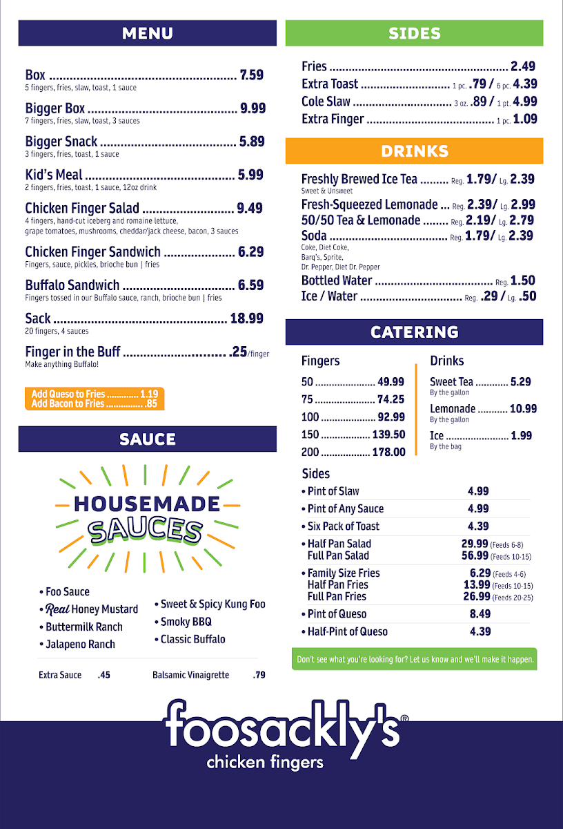 Menu Foosackly's - Tillman's Corner-1