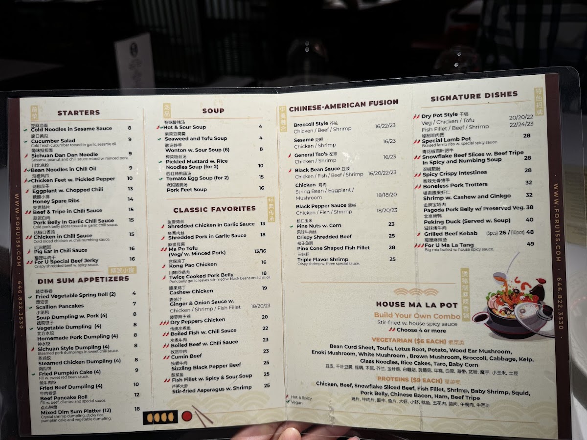 Menu For U-1