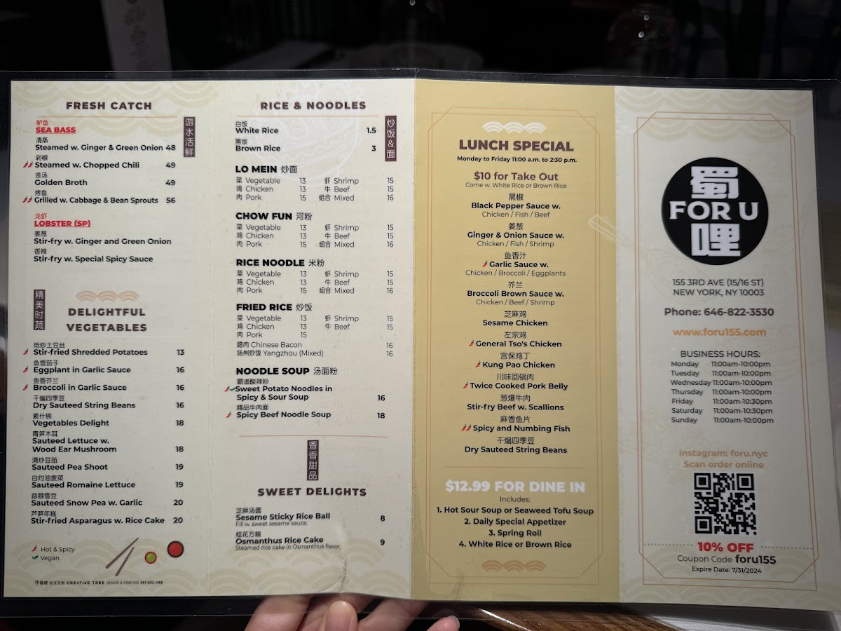 Menu For U-2