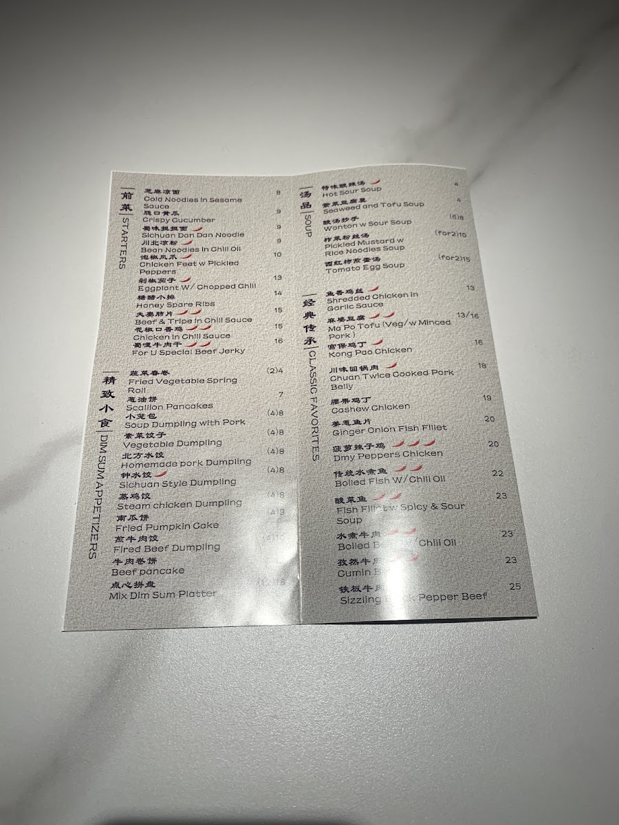 Menu For U-4