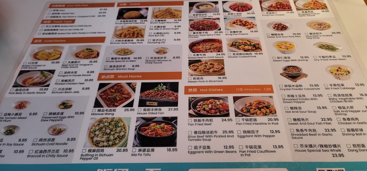 Menu For U-8